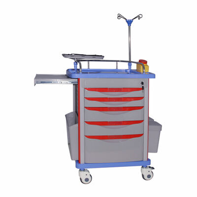 Hospital Medical Records Crash Cart  ABS Emergency Medical Cart Trolley  with Drawers Trolley Medical
