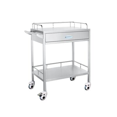 BR-M63 Hospital Crash Cart Clinic Drug Surgical Nursing Doctor Stainless Steel Medical Stainless Steel Medicine Trolley