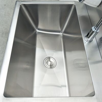 Stainless Steel Foot pedal faucet Wash Sink for 2 people