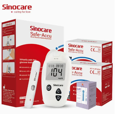 Precieze bloedglucosemeter Bloedglucosemonitor Bloedsuikermeter met 50 teststrips en 50 steriele lancetten